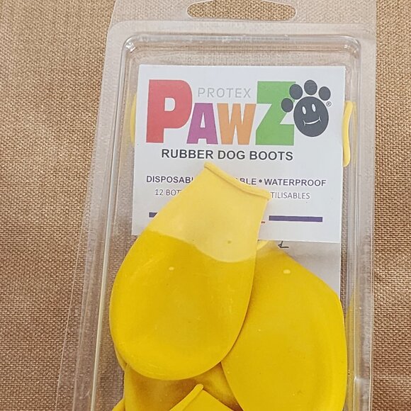 Protex Pawz Yellow Natural Rubber Reusable 12pk Waterproof Dog Boots Sz XX-Small - Picture 3 of 16